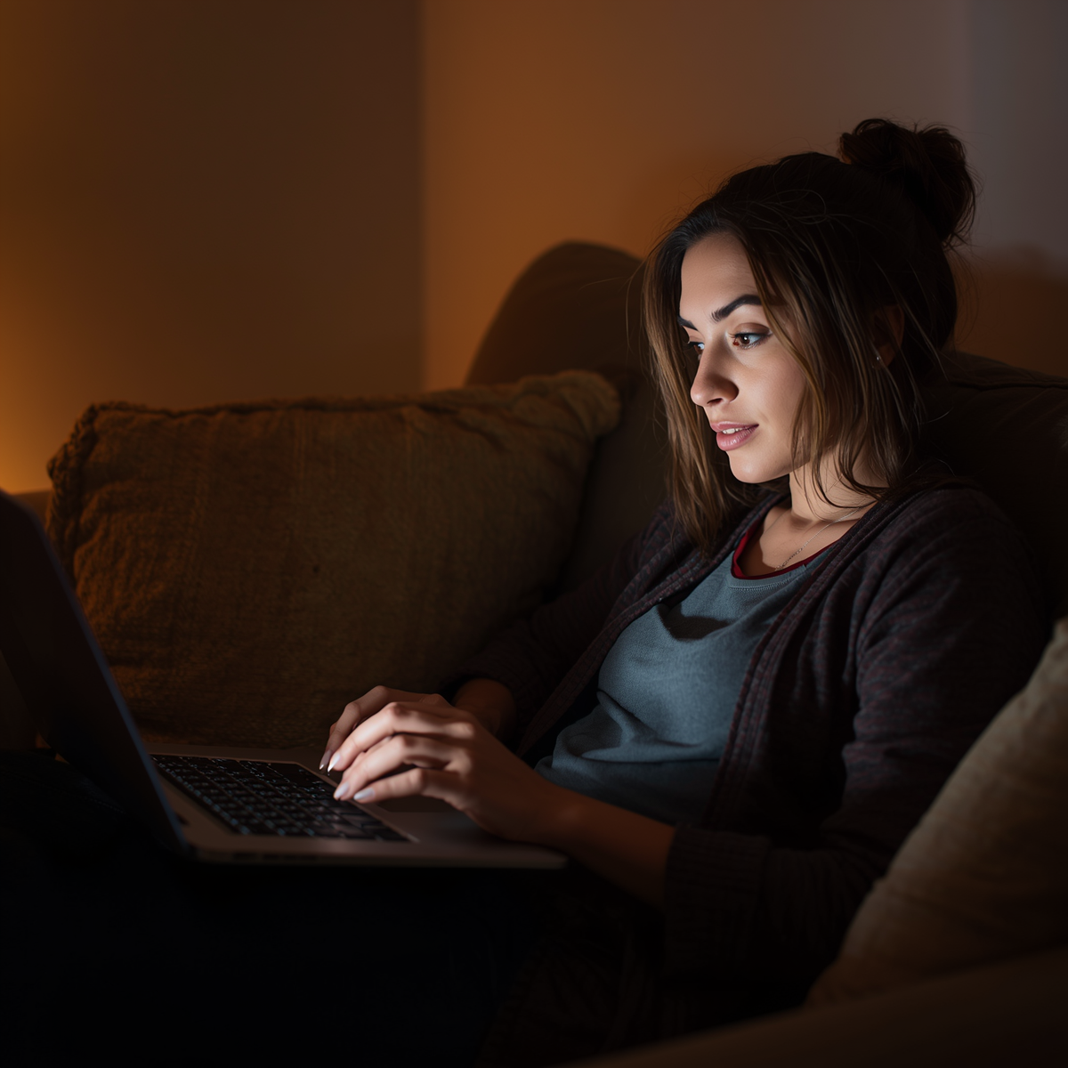 Homeowner researching contractor websites on a laptop before making a call
